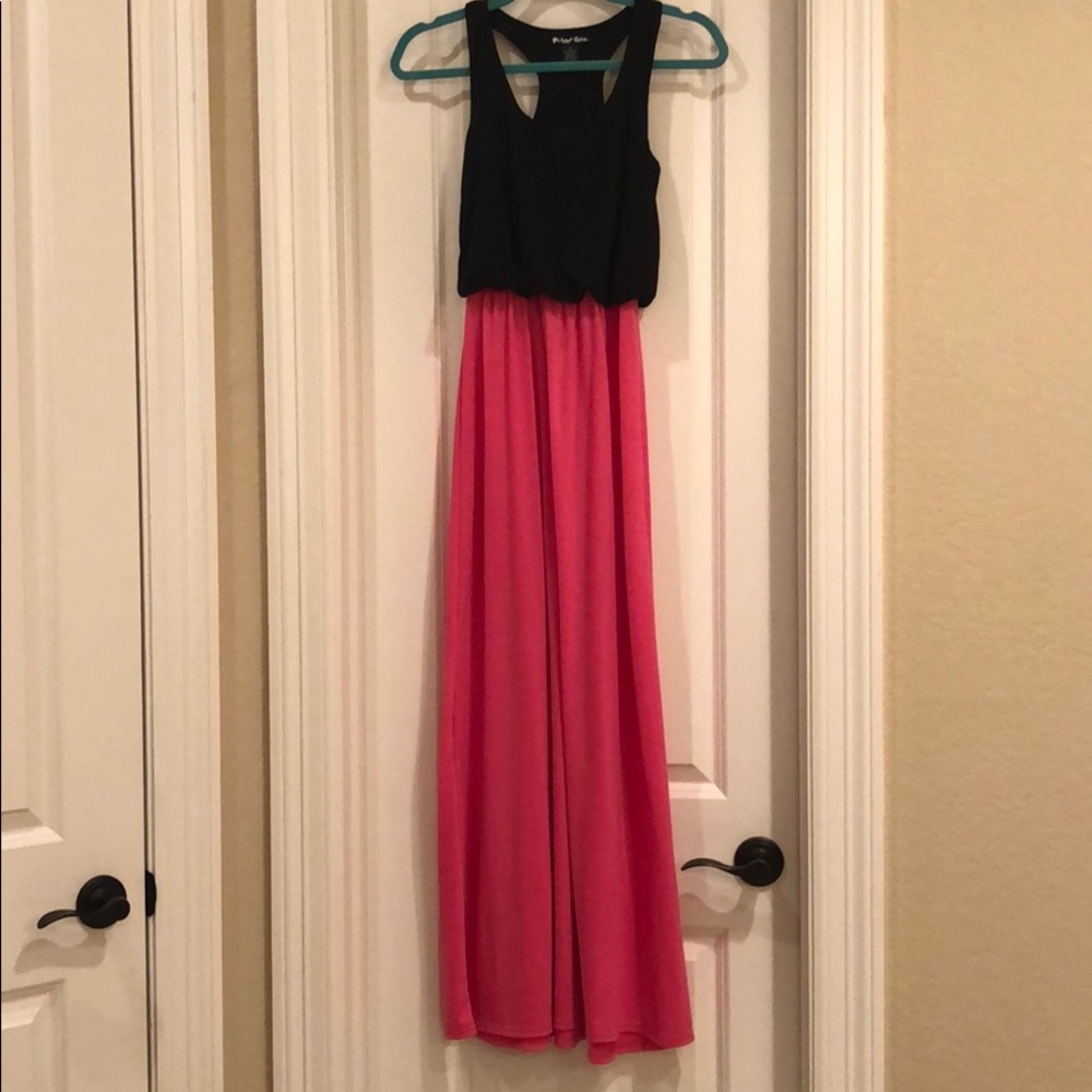 Maxi black and pink dress